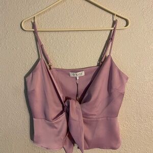 Women's Pink Tie-Front Top